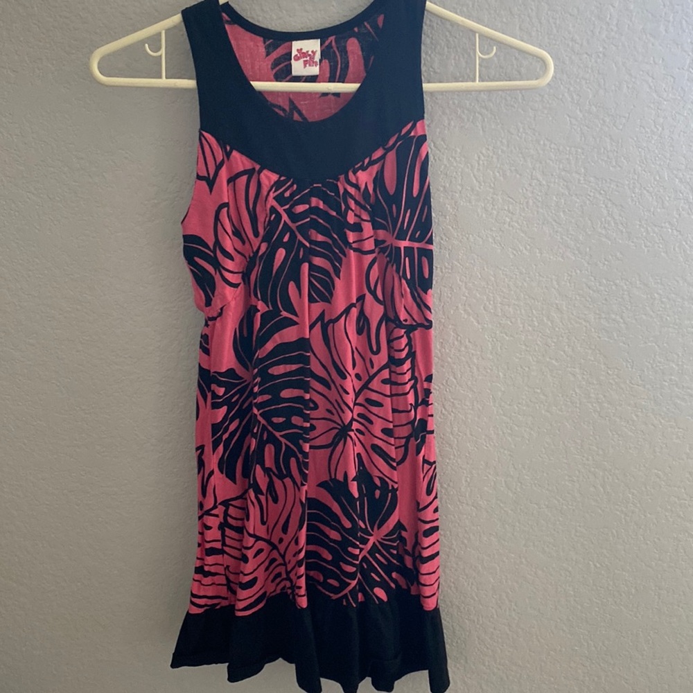 Hawaiian Print Pink Dress